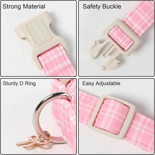 Vista 130 de DOGWONG Collar para perro de San Valentín, collar ajustable de algodón con corazón de caramelo azul, perfecto para perros pequeños a medianos