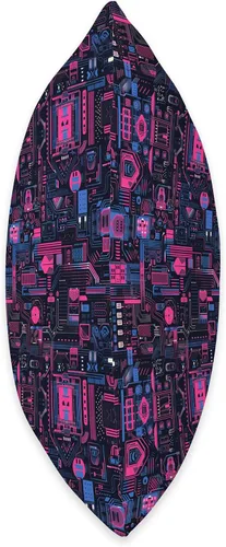 Vista 2 de Cyberpunk Circuit Board Pattern Throw Pillow