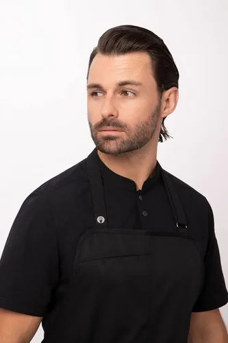 Vista 5 de Chef Works Brio Chef's Bib Delantal para hombre, Negro