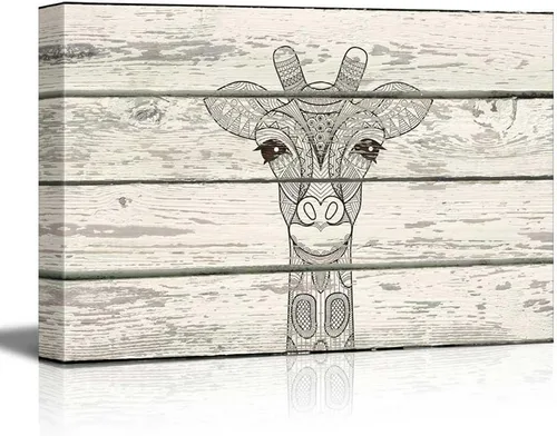 Vista 27 de wall26 - Obra de arte con estampado de madera de ciervo en bosque de abedules - Lienzo rústico para pared, arte para el hogar - 16 x 24 pulgadas