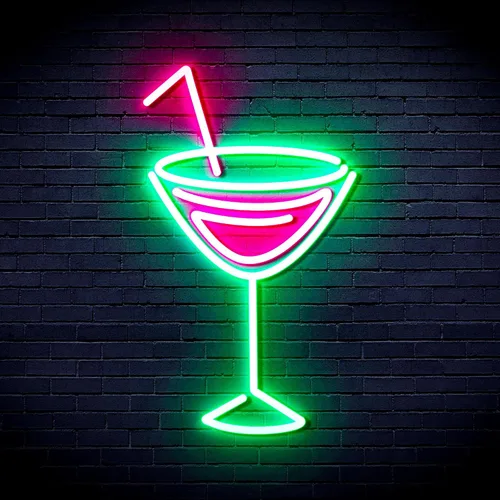 Vista 24 de AdvPro Seco Martini Flex Silicona LED Neon Sign - Azul - st16s32-fnu0207-b