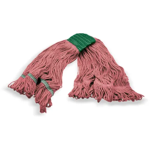Vista 7 de SPARTA Flo-Pac - Cabezal de trapeador de algodón, extremos de bucle, banda ancha con banda verde de 5 pulgadas para limpieza organizada, mediano