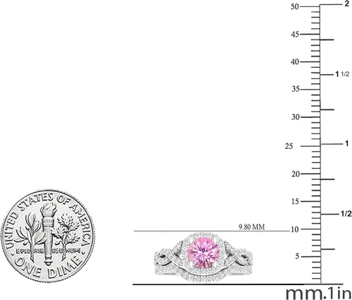 Vista 10 de Dazzlingrock Collection Juego de anillos de boda redondos de 0.228 in creados en laboratorio y diamantes blancos naturales para mujer