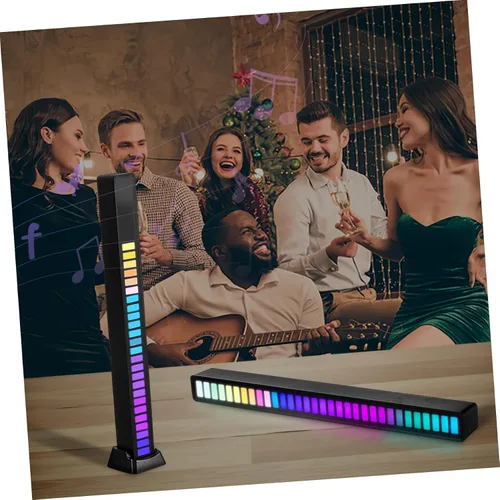 Vista 4 de DOITOOL 2 unids lámpara de sonido reactiva luces ambientales barras Led s RGB barras TV ambiente ing tiras tiras RGB s acrílico control de voz
