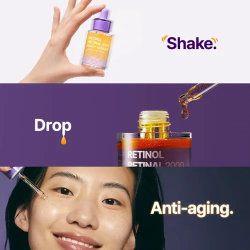 Vista 8 de PURITO Retinol 0.1% + Retinal 0.1% Suero facial antienvejecimiento para arrugas, líneas finas y piel más firme Retinoides duales con NAD+