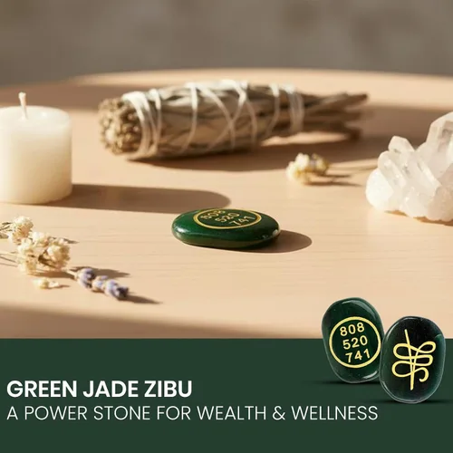 Vista 7 de Jet - Juego de piedras de reiki con símbolo de jade verde energizado, cristal curativo certificado para la suerte, abundancia y dinero, jade