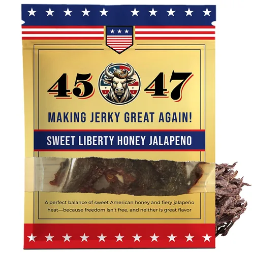 Vista 8 de Carne seca 45-47 – Carne seca premium hecha en Estados Unidos, 0.35 onzas de proteína por porción, baja en grasa, sin gluten, aperitivo audaz