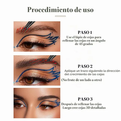 Vista 2 de Yulinlon Q706 Bolígrafo para cejas, de 4 puntas, maquillaje de cejas preciso, duradero e impermeable (1# Marrón claro)