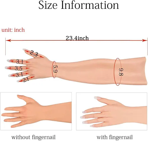 Vista 3 de U-CHARMMORE Maniquí de mano de silicona artificial para mujer, 1 par para cosplay