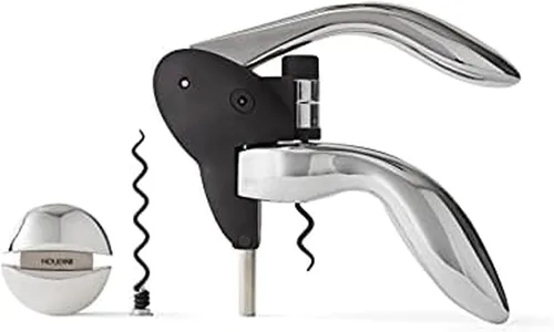Vista 7 de Houdini Sacacorchos Abridor de vino, incluye cortador de papel de aluminio y espiral extra, negro