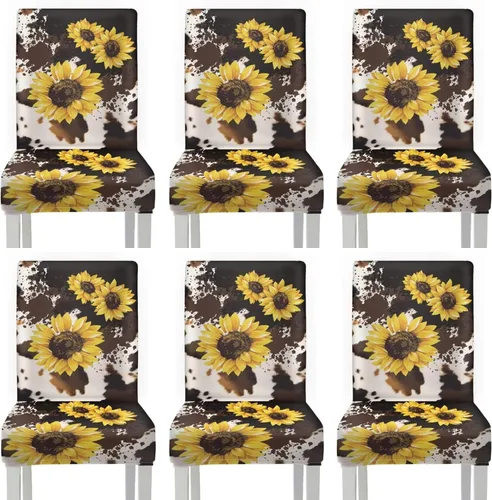 Vista 47 de Rnyleeg Juego de 1 fundas de asiento de comedor con estampado de flores azules para sillas de comedor, fundas protectoras suaves y lavables