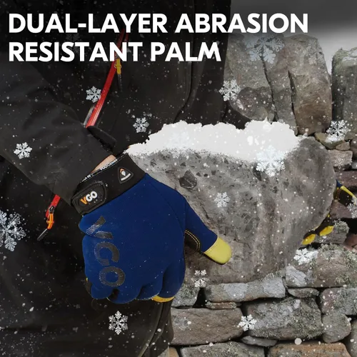 Vista 4 de Vgo... 0 °C/32 °F Guantes de trabajo de invierno de cuero de cerdo, guantes de trabajo impermeables y seguros para clima frío (PA7726FW)