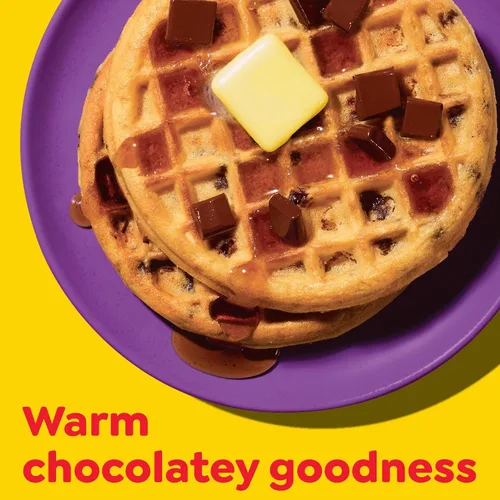 Vista 6 de Eggo Waffles con chispas de chocolate, comida para el desayuno, 24 gofres (congelados)