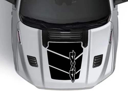 Vista 2 de Hood Walker Graphics - Calcomanía de rayas para capó compatible con Dodge Ram 1500, 2500 2019-2023