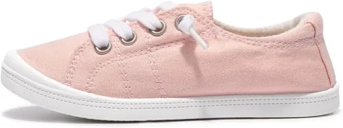 Vista 2 de Zapatos deportivos de lona para niños y niñas, zapatos de moda casuales de caña baja, cómodos zapatos para caminar con cordones