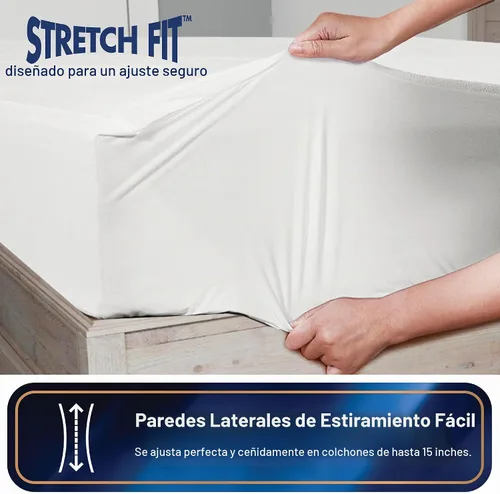 Vista 3 de Protector de colchón todo en uno, funda con cremallera, resistente al agua y a las manchas, protección de triple sellado, RV Short Twin, color blanco