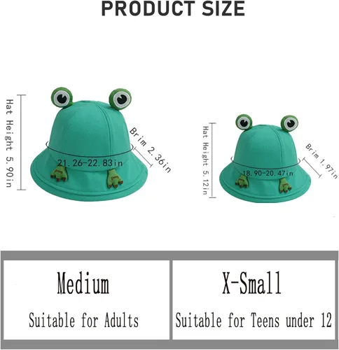 Vista 3 de WMZCYXY Sombrero de cubo Forg para adultos, divertido y lindo sombrero de pescador de algodón para adolescentes, sombrero divertido para hombres