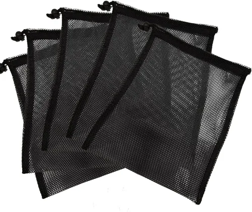 Vista 6 de Bolsas de almacenamiento de malla de nailon multiusos con cordón para pelotas de golf, juguetes, herramientas, viajes, actividades al aire libre