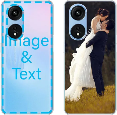 Vista 2 de Funda personalizada compatible con Oppo A1 Pro, fundas de teléfono personalizadas con imagen de foto, imagen de texto, cubierta transparente