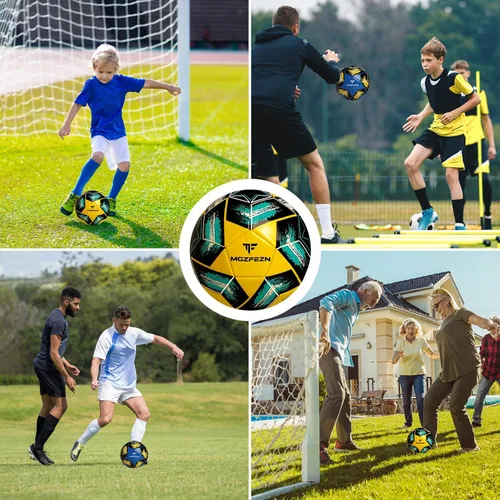 Vista 24 de Balón de fútbol juvenil tamaño 4, para niños, para jugar al aire libre, práctica, pelota de fútbol para adolescentes, niños y niñas, para interiores