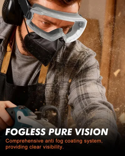Vista 4 de Gafas de seguridad antivaho – Protección ocular certificada ANSI Z87.1 para trabajos de laboratorio de química – 2