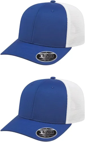 Vista 98 de Cap America i8502 Flexfit 110 Premium - Gorra de camionero de perfil medio con 6 paneles de malla trasera con protección UV y cierre ajustable