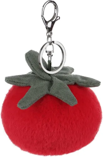 Vista 4 de Apricot Lamb Cute Toys - Llavero suave de peluche con tomate rojo y verduras para bolsa de niños, bolso, mochila y bolso