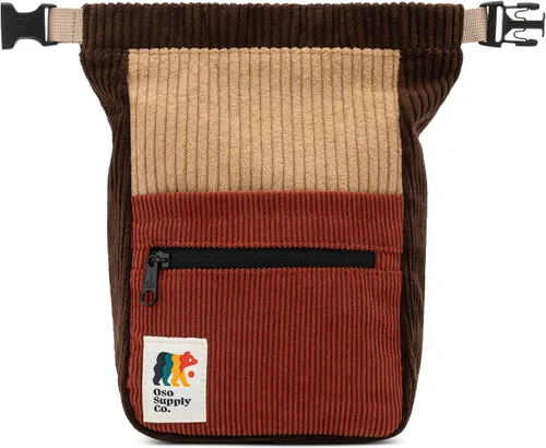 Vista 8 de Oso Supply Co - Cubo boulder de pana retro, bolsa de tiza independiente de gran tamaño para escalada en roca, cierre magnético enrollable, bucles