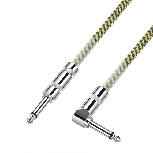 Vista 2 de Cable de guitarra de 10 pies, nueva versión 2022, cable de instrumento profesional para guitarra eléctrica, bajo, cable AMP, ángulo recto TS de 1/4