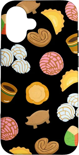 Vista 32 de Conchas Pan Dulce Patrón Negro Teléfono Caja Latina Regalo Caso para iPhone 17