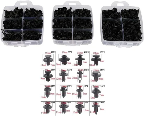 Vista 3 de SCITOO Kit de repuesto para tornillos de expansión de 16 tamaños para automóvil, clips de remache para parachoques