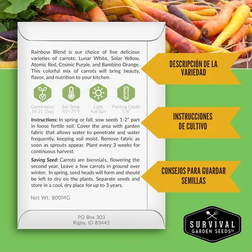 Vista 2 de Fall Vegetable Seeds Collection - 8 Variety Pack for Planting
