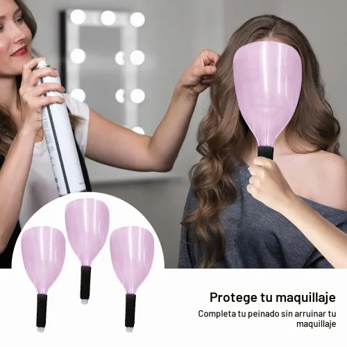 Vista 2 de Saycker 3 piezas de protector facial para laca para el cabello, protector facial de plástico para barbero, protectores faciales de laca