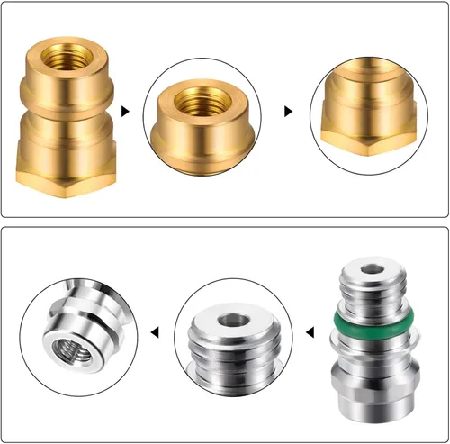 Vista 5 de Mudder 4 piezas R-12 a R-134a Kit de reequipamiento adaptador de CA SAE