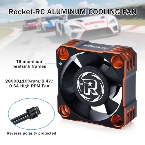 Vista 4 de Ventilador de refrigeración ESC de 1.181 in, disipador de calor RC ESC de 28000 RPM para Turbo ESC con XH Connect para 1/12 1/10 1/8 RC Car ESC