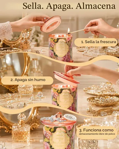 Vista 5 de M&SENSE Velas de Cítricos para el Hogar Aromáticas, Vela de Soja Orgánica Natural de 12.7oz 75 Horas de Larga Duración de Combustión Lenta, Vela