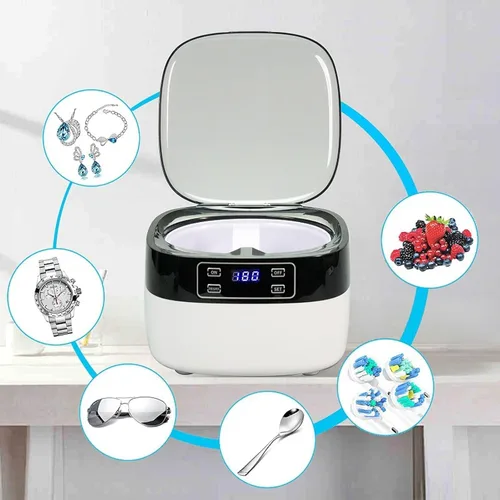 Vista 2 de Limpiador ultrasónico, Máquina ultrasónica del limpiador de joyas, Máquina profesional del limpiador del retenedor 43kHz, Portátil monedas reloj