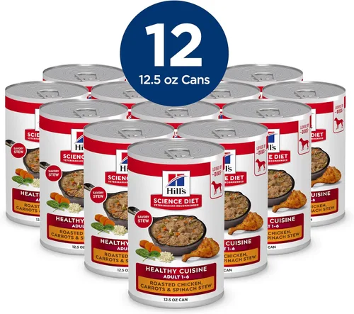 Vista 3 de Comida enlatada guisada dietética para perros Hill's Science, 12.5 onzas, paquete de 12, Adulto