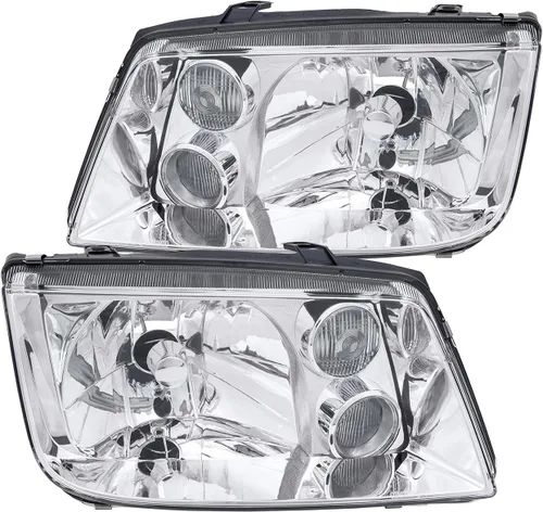 Vista 2 de AJP Distributors Faros delanteros de conducción de parachoques delantero, luces de señal + faros antiniebla, compatible con Jetta Bora MK4 MKIV 1999