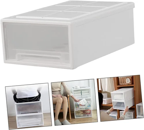 Vista 7 de Zerodeko Cajones de plástico para almacenamiento, cajones de almacenamiento, cajones, contenedor de ropa, apilable, contenedor para el hogar