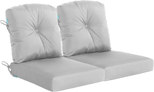 Vista 10 de QILLOWAY Juego de cojines para sillas de exterior con cuerdas, cojines de repuesto para muebles de patio (beige)