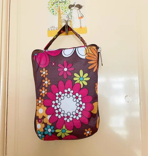 Vista 3 de Bolsas de comestibles plegables reutilizables para cocina, bolsa de asas plegable con cremallera
