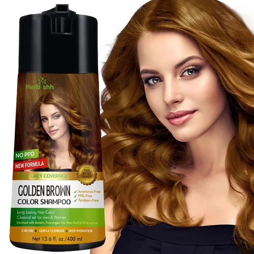 Vista 9 de Herbishh Champú de color para cabello gris – Fórmula enriquecida con queratina y flor de forro polar tubérculo – Cobertura total de canas, fácil