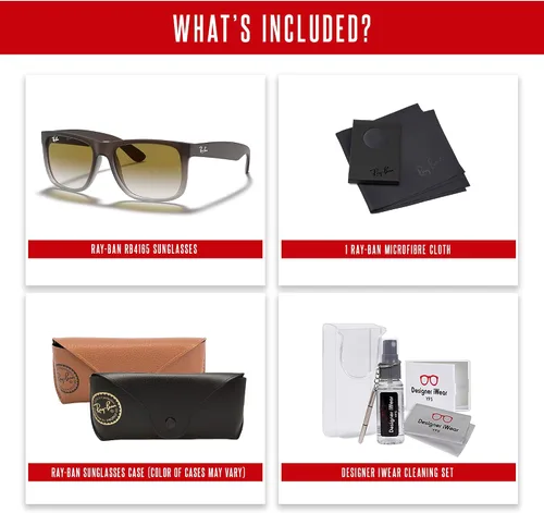 Vista 77 de Ray-Ban RB4165 JUSTIN Sunglasses For Men For Women+BUNDLE with ACCESSORY EYEWEAR KIT