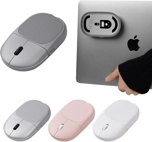 Vista 11 de Magnito - Ratón magnético inalámbrico Bluetooth para MacBook, iPad, laptop, Windows, Chrome OS, Linux - Compacto y portátil, acoplable, clics Rosa