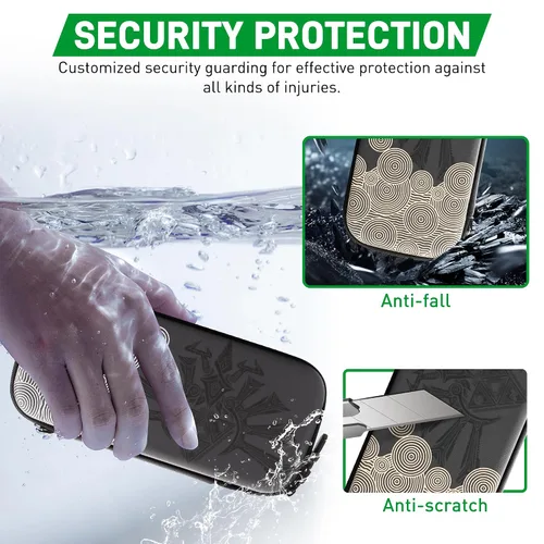 Vista 4 de RHOTALL Carrying Case for Nintendo Switch, Storage Cover for Switch Accessories with Protective Skin, Screen Protector, Wristband and 2 Thumb Caps