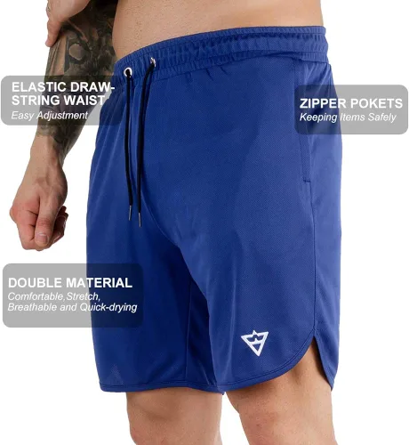 Vista 5 de Wangdo Pantalones cortos de entrenamiento para hombre de 7 pulgadas, pantalones cortos deportivos para bicicleta, pantalones cortos de gimnasio