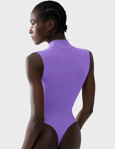 Vista 68 de PUMIEY Body sin mangas con cuello alto falso para mujer, colección Sharp
