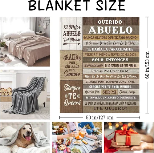 Vista 7 de Regalo para Abuelo - Manta de 60 x 50 pulgadas, regalos de abuelo en español, El Mejor Abuelo Del Mundo, Regalos Dia Del Padre