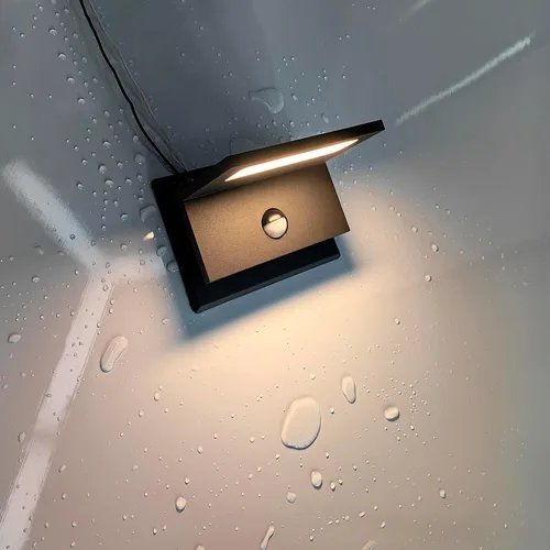 Vista 3 de Lámpara de pared para exteriores, sensor de movimiento, lámpara LED de montaje en pared, moderna lámpara de iluminación exterior de aluminio